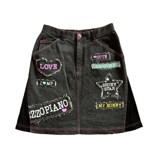 Mezzo Piano Patchwork Denim Skirt
